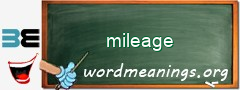 WordMeaning blackboard for mileage